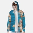 thumbnail image 2 of Balery Shells and Starfish Sudadera ligera de manga larga con capucha y protección solar UPF 50+ para hombre y mujer, ideal para pesca y running-XX-Large, 2 of 7