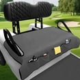 thumbnail image 3 of Bulopur Gray Waterproof Golf Cart Seat Covers Soft Golf Cart Seat Towel Blanket with 4 Front Pockets& Nonskid Bottom Fits for EZGO, Yamaha, Club Car and More 2 Person Seats Club Car, 3 of 8