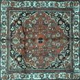 thumbnail image 1 of Ahgly Company Indoor Square Persian Light Blue Traditional Area Rugs, 8' Square, 1 of 4