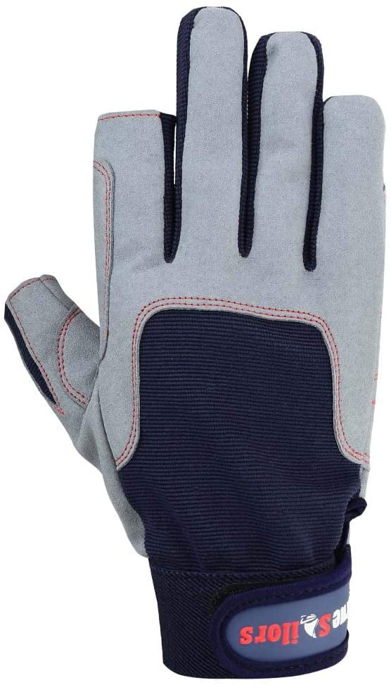 Workouts and More Blue/Grey MRX BOXING & FITNESS Sailing Gloves with 3/4 Finger and Grip for Men and Women Great for Kayaking 
