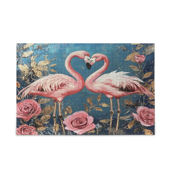 WOBOGO Raggedy Pink Flamingos Puzzle Challenge 500 Piece Jigsaw Suitable for Game Night Finished Size 20.5 x 14.9in
