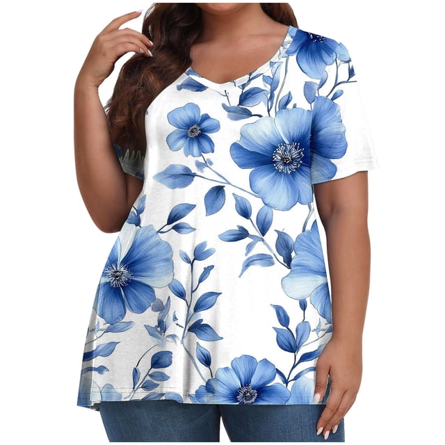Camisas de Manga Larga para las Mujeres Cuello Redondo Impreso de Ajuste Suelto, Top de Moda de Verano Sexy para el Uso Diario