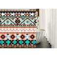 thumbnail image 3 of Aztec Pattern Long Shower Curtain Geometric Ethnic Indigenous Tribal Colorful Striped Fabric Large Polyester 72x84 Inch Add Bold and Vibrant Culture to Your Bathroom for a Statement Piece Includes Ho, 3 of 6
