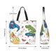 thumbnail image 5 of Balery Dinosaur Bolsa Tote Estilo Estético con Cremalleras, Bolsa de Hombro, Bolsa de Compras Grande y Plegable, 5 of 8