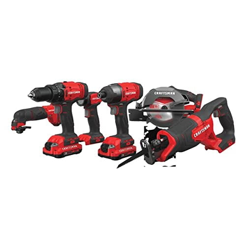 CRAFTSMAN CMCK600D2 V20 6-Tool 20-Volt Max Power Tool Combo Kit