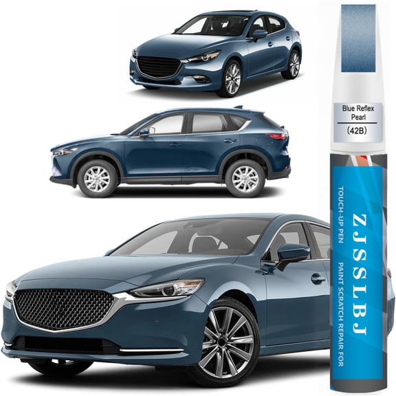 Car Touch up Paint(42B Blue Reflex Pearl) Compatible with Mazda, Car Paint Pen Scratch Repair Two-In-One Touch Up Paint, Premium Car Scratch Remover for Deep Scratches