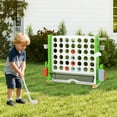 thumbnail image 4 of Costway Giant 4-in-a-Row Game Set with Ring-toss, Basketball Hoop, Golf Club & Cup Holders Green + White, 4 of 10