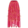 thumbnail image 3 of Haitryli Womens Belly Dance Chiffon Skirt Elastic Waistband Arabian Dance Skirt Dancer Outfits Hot Pink M/均码, 3 of 6