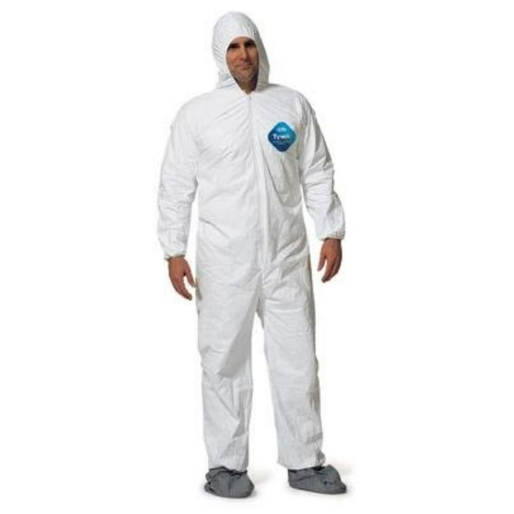  Tyvek Disposable Coveralls with Hood and Boots size 4XLargeSkid