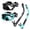 Black / Light Blue, variant on AEGEND Adult Snorkel Set, Travel Size Snorkeling Gear for Adults, 3 Window Anti-Fog Panoramic View Scuba Diving Mask and Dry Top Snorkel Combo