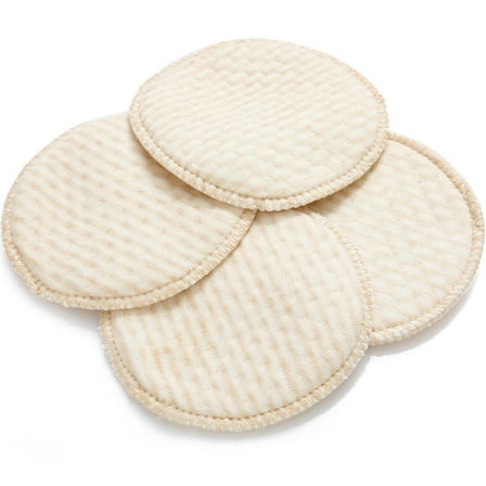EXHUMKY Cotton Pads Reusable Comfortable High Absorption Anti-Overflow Beige 4Pcs