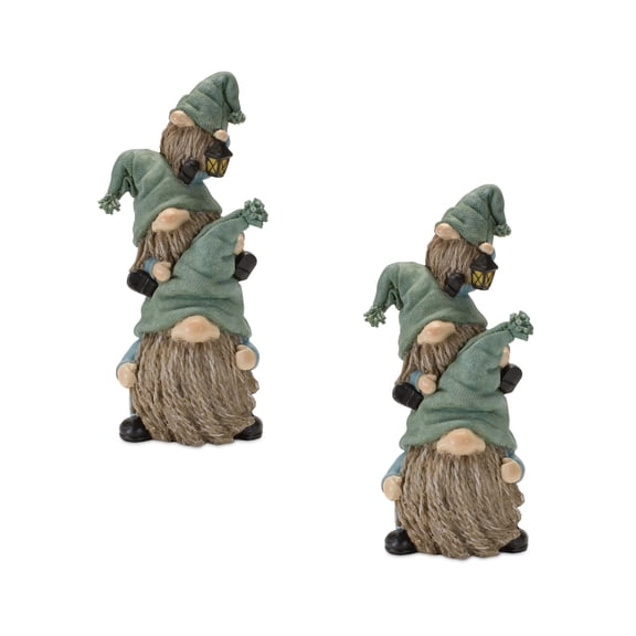 Melrose Set of 2 Stacked Gnome Tabletop Figurines 11"