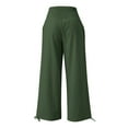 thumbnail image 7 of QUYUON Yoga Pants Sale Loose Wide Leg Pants High Waisted Straight Tube Cotton Linen Casual Pants Palazzo Pants Women Long Pant Leg Length Dressy Style P7288 Army Green L, 7 of 7