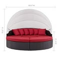 thumbnail image 6 of Lounge Daybed Sofa Bed, Red, Rattan, Wicker, Outdoor Patio Balcony Cafe Bistro Garden Hospitality Restaurant, Modern Contemporary HB34966, 6 of 9