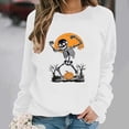 thumbnail image 2 of White Womens Skeleton Boat Neck Sweater Outfits Sweatshirt for Ladies Long Sleeve Holiday Halloween Casual Pullover Winter Fall 2026 M, 2 of 6