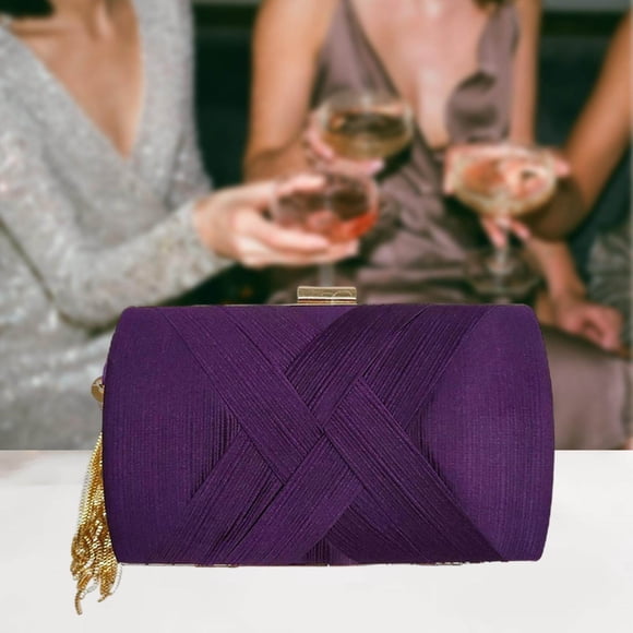thinsony Luxury Evening Clutch Bag Tassel Handbag Clutch Purses Shoulder Bag Women Purple