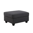 thumbnail image 3 of Cooper Dark Gray Linen Fabric 8Pc Reversible Sectional w/ Ottomans and Cupholder, 3 of 6