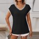 thumbnail image 5 of mfyjkho Tops Para Hacer Ejercicio Para Mujer, Camiseta Informal De Manga Corta Con Cuello En V Y Color Liso Para Mujer Tops Para Salir Para Mujer L, 5 of 8