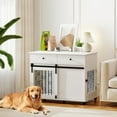 thumbnail image 2 of PawHut Meuble Cage pour Chien de 39 Pouces, Chenil pour Chien avec Tiroirs de Rangement, Roues, 2 of 10