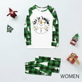 thumbnail image 3 of Snowman Family Christmas Pajamas Set, Plaid Matching Holiday Sleepwear Long Sleeve Tops & Pants Loungewear Green White, 3 of 7