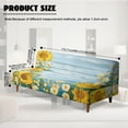 thumbnail image 7 of Xoenoiee Sunflower Daisy Wood Pattern Futon Slipcovers Stretch Armless Sofa Slipcover Furniture Protector Soft Futon Armless Sofa Cover Folding Couch Cover with Elastic Bottom, 7 of 7
