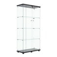 thumbnail image 2 of Glass Showcase, Black, 4 Shelves, Remote Control Display Showcase With Led , Safer &, 2 of 7