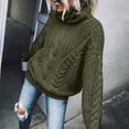 thumbnail image 2 of VISALY High Neck Sweaters Crochet Sweaters Womens Turtleneck Sweaters Long Sleeve Pullover Cable Knit Sweaters Soft Jumper Chunky Sweaters Women Pullover Sweaters Comfy Sweaters Green S, 2 of 4