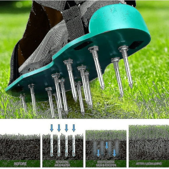 Lawn Aerator Shoes With Nails And Straps Adjustable Lawn Aerator,42mm