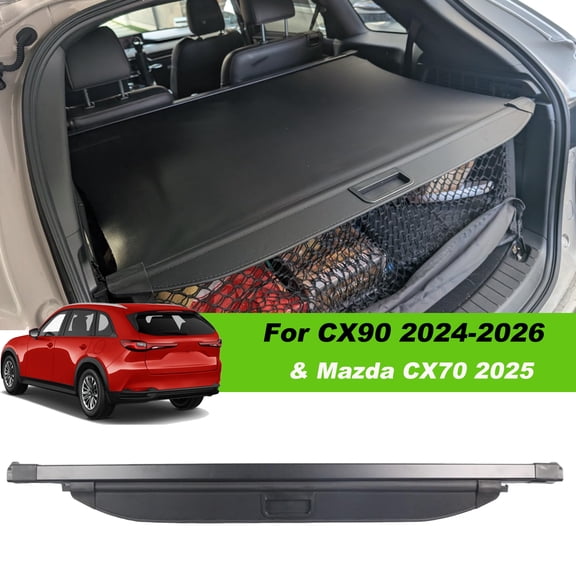 Fit 2024-2026 Mazda CX-90 2025 CX-70 Cargo Cover for 2024 2025 2026 Mazda CX90 2025 CX70 SUV Retractable Rear Trunk Privacy Shield Shade Accessory, Black