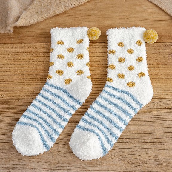 Dyfzdhu Thermal Socks For Womens Coral Socks Stripe Socks Colorful Lightweight Socks Casual Socks Winter Socks