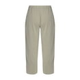 thumbnail image 4 of Musuos Women Casual Wide Leg Pants Cotton Linen Capri Cropped Baggy Pants e Trousers, 4 of 9