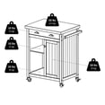 thumbnail image 5 of Pemberly Row Transitional Solid Wood Kitchen Cart with Wainscot Panel in Black, 5 of 5