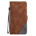 thumbnail image 3 of For Samsung Galaxy S25 FE 5G Wallet Phone Case With Card Holder Magnetic Closure Folio Splicing PU Leather Flip Case,Brown,For Galaxy S25 FE 5G, 3 of 7