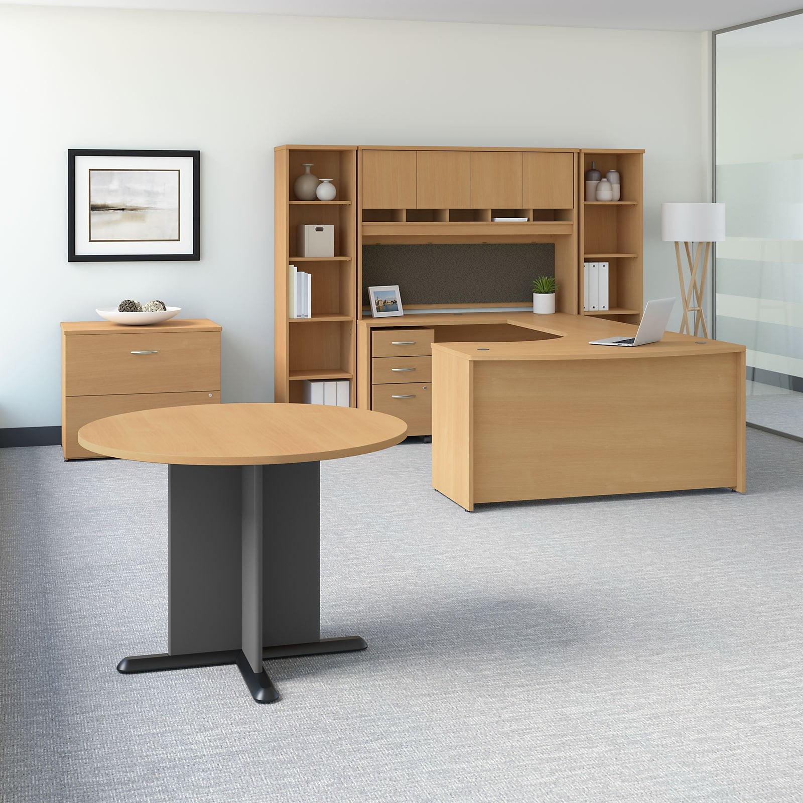 Bush Business Furniture Series C 60 in. Right Handed Bow Front U Shaped