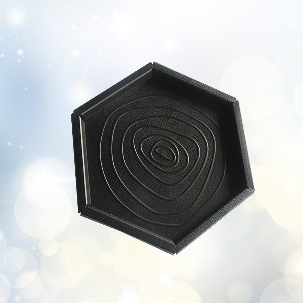 Hytrove PET Reptile Feeder Bowl PVC Hexagonal Black for Centipede Scorpion