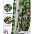 thumbnail image 6 of St. Patrick's Day Blackout Curtains for Bedroom, Thermal Insulated Window Treatment, Gnomes Shamrock Farmhouse Plaid Beige Grommet Top Blackout Draperies and Drapes for Basement 27.5"x39" 2 Panels, 6 of 8
