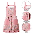 thumbnail image 3 of Delantal de princesa floral de 2 piezas, delantal de lona impermeable para cocina de verano para mujer, delantal para catering, 3 of 5