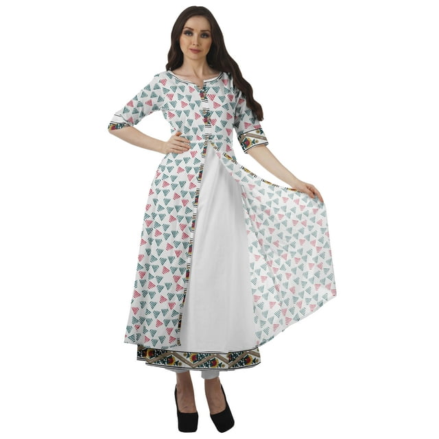Moomaya Ensemble Kurta de Fête Indienne de Designer Ensemble Ethnique Robe Tunique Pantalon pour Femmes-P