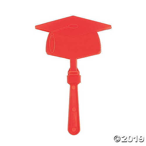Congrats Grad Graduation Party Favor Plastic Hand Clapper Noisemaker Red 