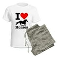 thumbnail image 5 of CafePress - I Heart Horses Women's Light Pajamas - Women's Short Sleeve Print T-Shirt and Pants Light Cotton Pajama Set, 5 of 7