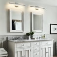 thumbnail image 3 of Minimalist Linear LED Modern Lighting Fixtures 24'' Bathroom Brushed Nickel Vanity Light Dimmable Over Mirror Wall Sconce for Bathroom, 3 of 11