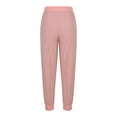 thumbnail image 4 of WFJCJPAF 2025 New Product Yoga Pants for Women,Women's Solid Color Women's Suit PantFoot Bound Casual Sports Pants Pants Long Pants - Pink XL, 4 of 7