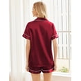 thumbnail image 6 of Avidlove Women Pajama Set Silky Satin Button Down Shirt with Pjs Shorts Comfy Lounge Set Sleepwear, 6 of 8