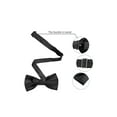 thumbnail image 3 of INSPIRE CHIC Men's Solid Color Necktie Pre-Tied Bow Tie and Pocket Square Set Ties for Wedding Business Black One Size, 3 of 7