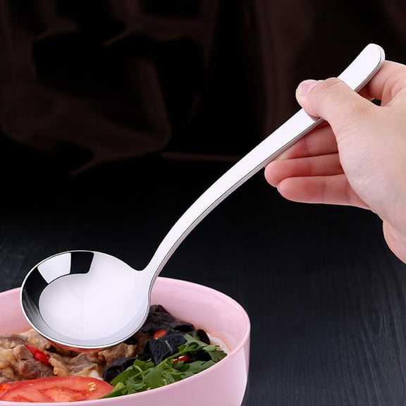 HEALEEP Large Ladle Head Soup Spoons For Deep Soups And Cooking 1Pack