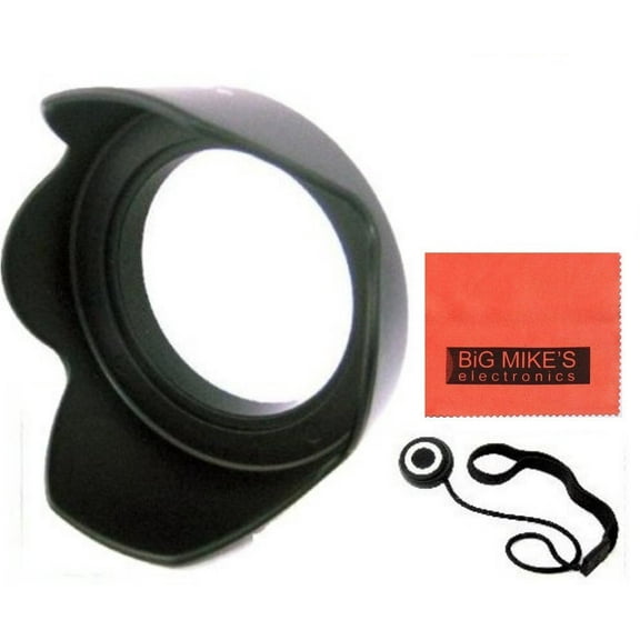 72mm Digital Tulip Flower Lens Hood For Canon EF-S 18-200mm f/3.5-5.6 IS Standard Zoom Lens  Cap Keeper   MicroFiber Cleaning Cloth