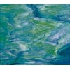 OCEANSIDE STAINED/FUSING GLASS SHEETS - WHITE/DARK GREEN/BLUE FUSIBLE (Large 12" x 16")