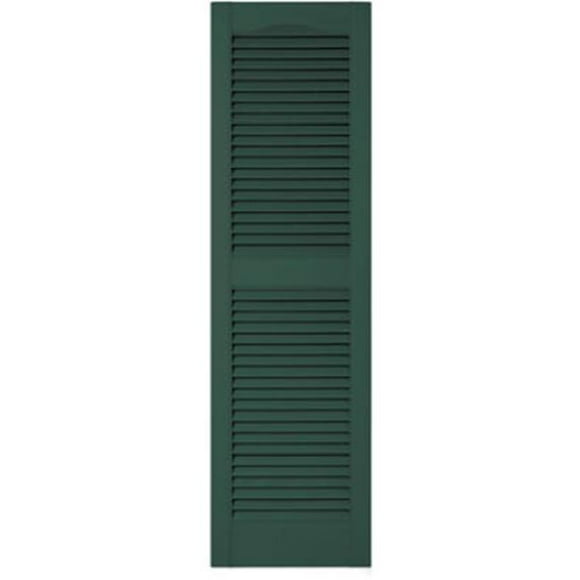 Builders Edge 010140052028 15 x 52 in. Green Vinyl Louvered Shutter Pair
