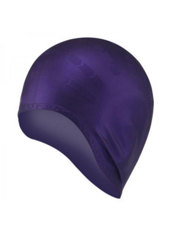 Elastic Silicone Swimming Cap Long Hair Large Men Ladies Hat With Ear Pockets 