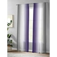 thumbnail image 4 of Abstract Sheer Curtains 108 Inch Long 2 Panels, Dark Gray Purple Gradient Ombre Light Filtering Rod Pocket Semi Sheer Curtains, Sheer Voile Drapes for Living Room Bedroom, 52"x108", 4 of 5